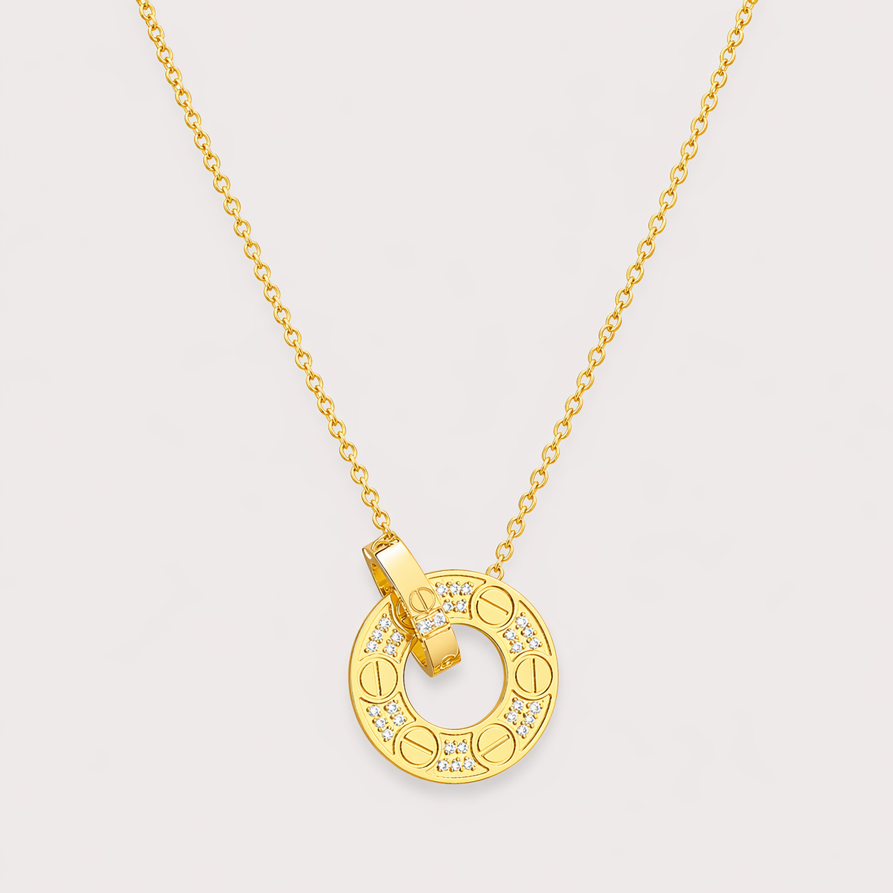 Luxoryn Auréa Duo Ring Pendant Necklace