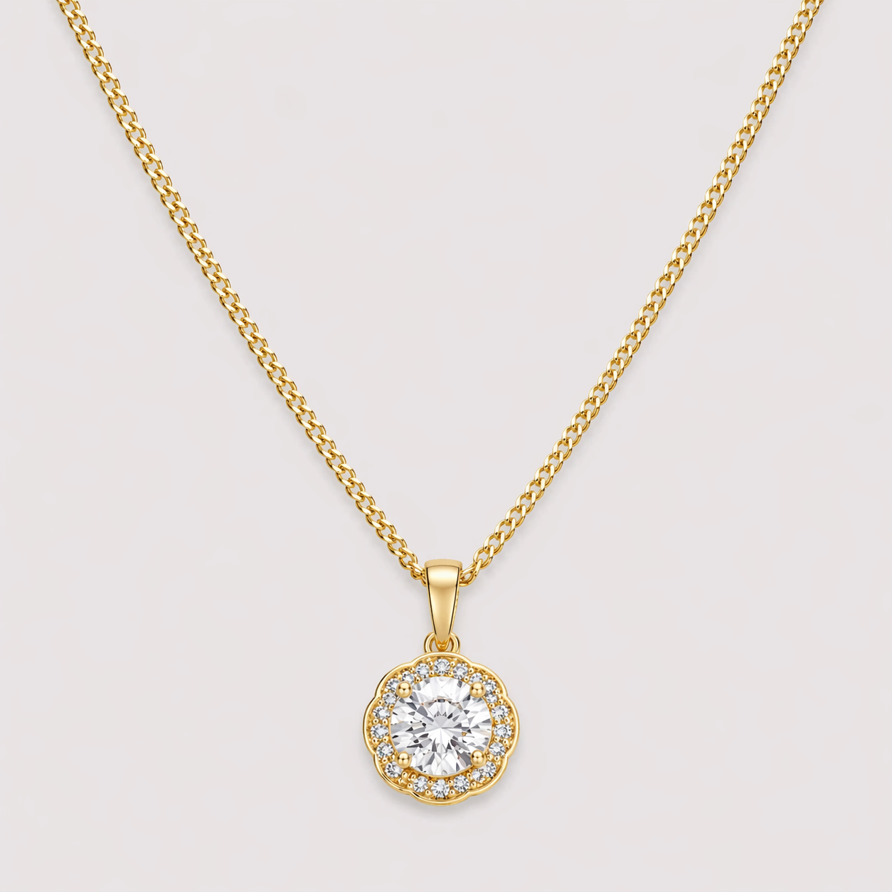 Luxoryn Céleste Halo Pendant Necklace