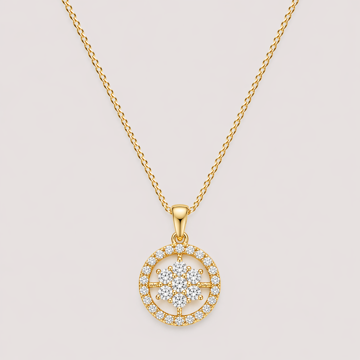 Luxoryn Céleste Rosette Halo Pendant Necklace