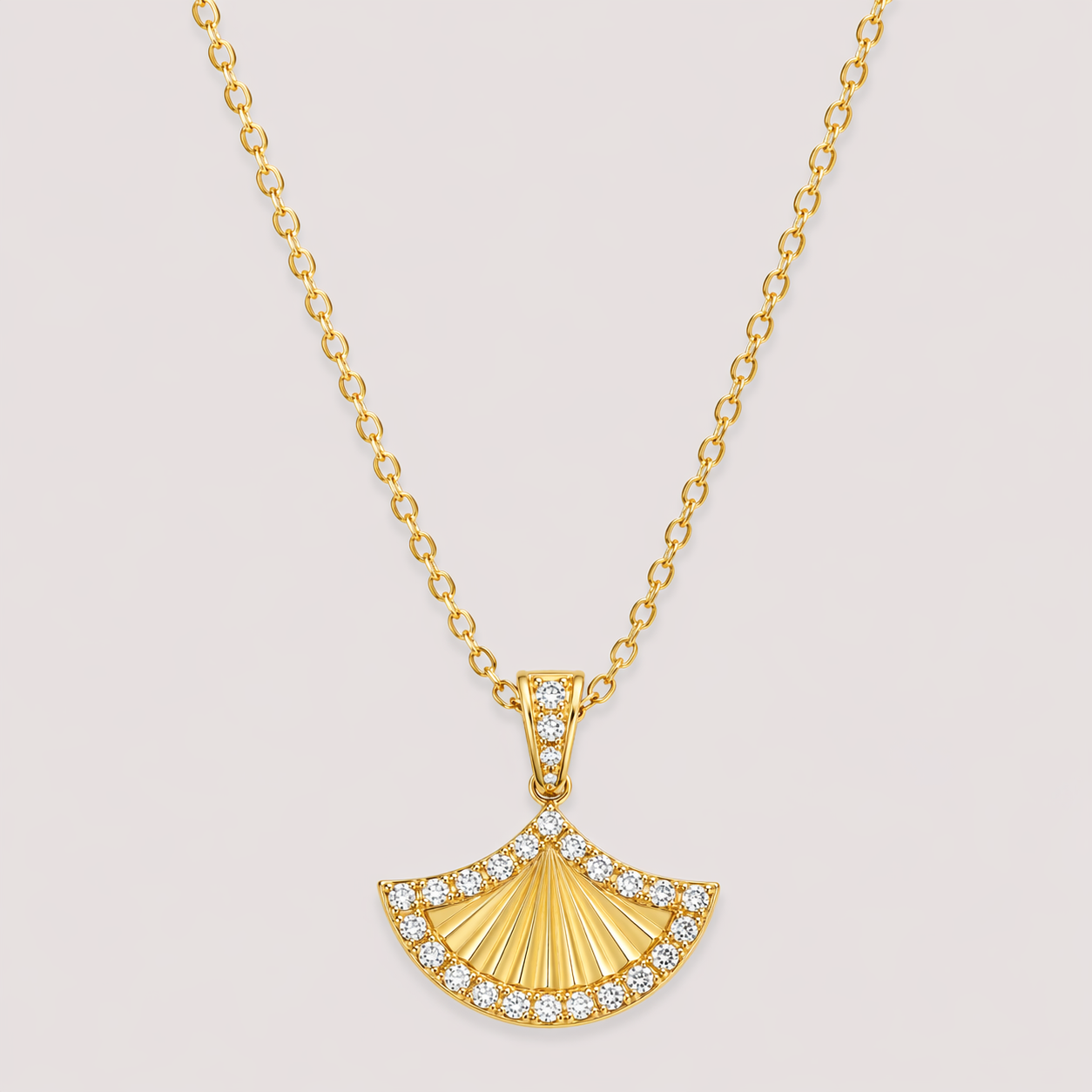 Luxoryn Fleuris Éventail Pendant Necklace