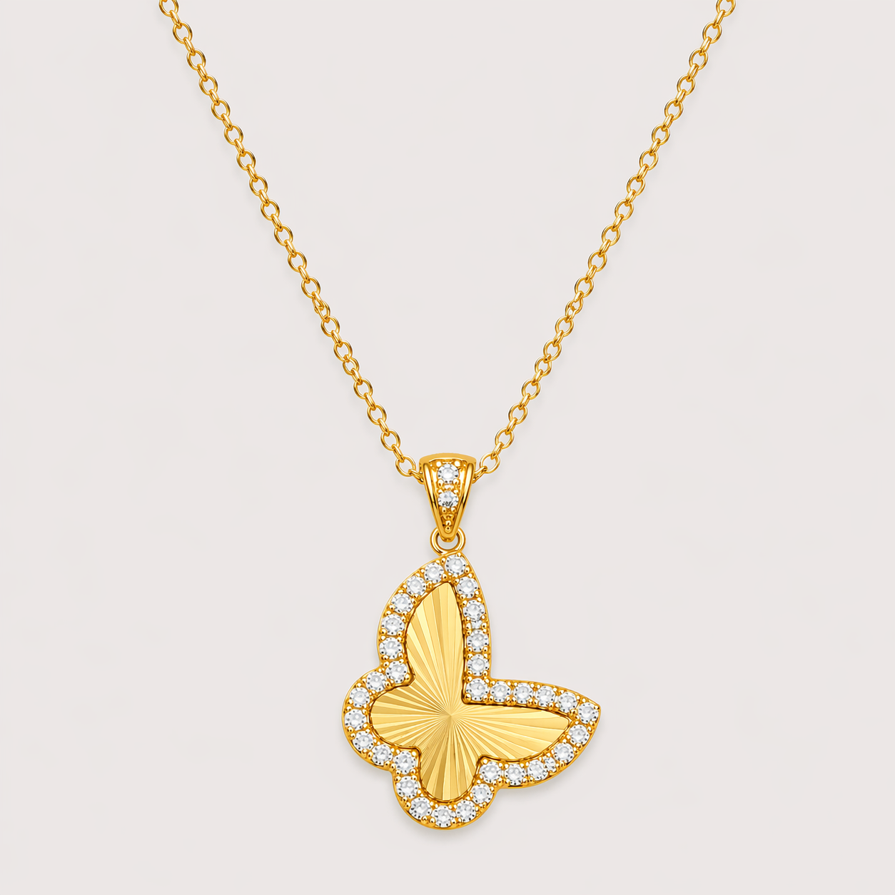 Luxoryn Papelle Radiant Butterfly Pendant Necklace
