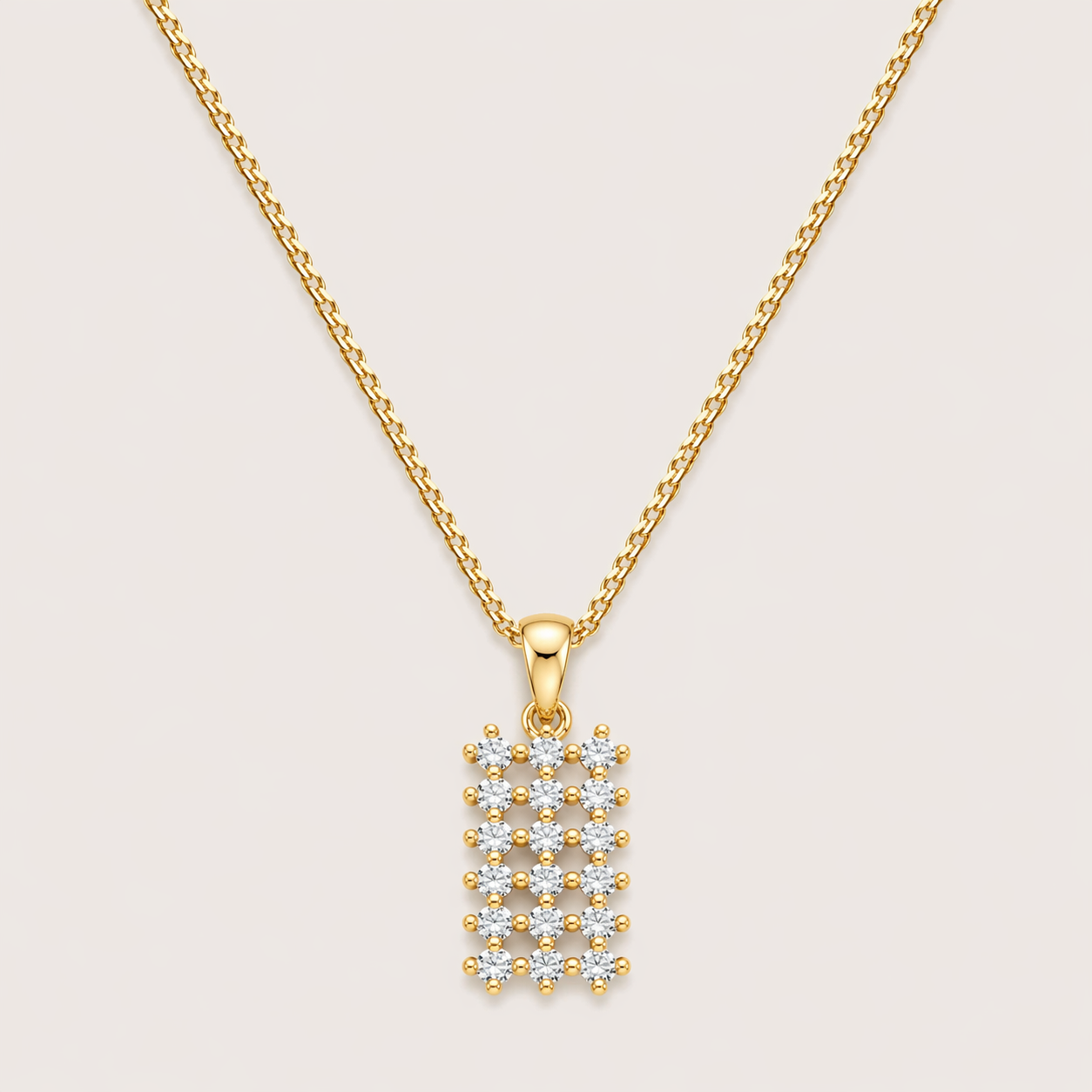 Luxoryn Verenne Pavé Column Pendant Necklace