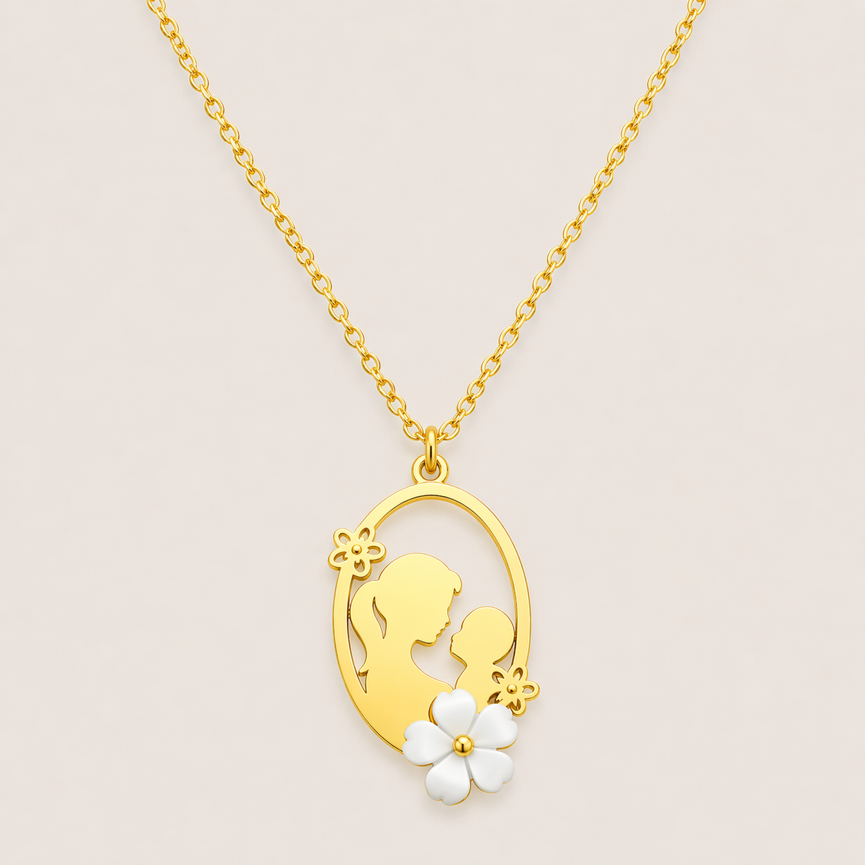 Luxoryn Amoura Mother & Child Pendant Necklace